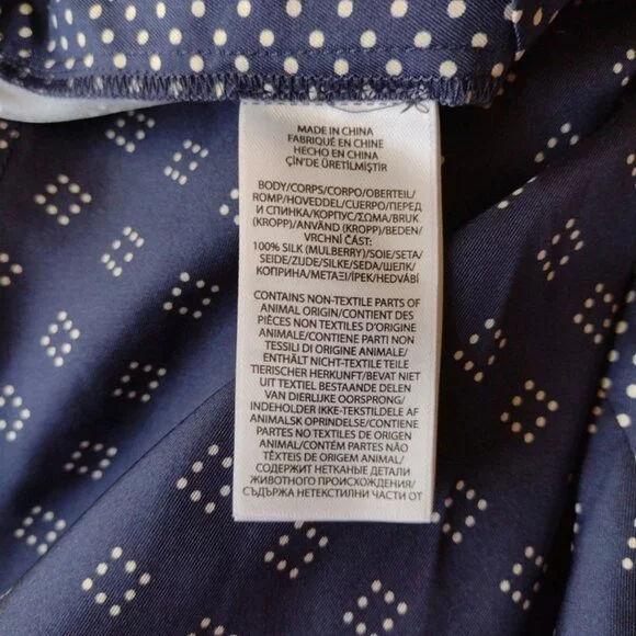 Polo Ralph Lauren Silk Palazzo Pants Geo Polka Dot Blue - Picture 6 of 7